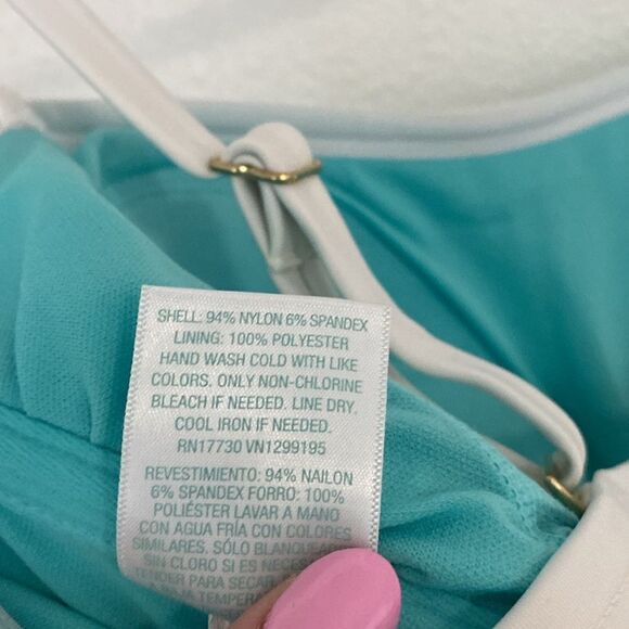 NWT- Kona Sol- blue and white terry cloth bikini- Size 1X (16-18) - Picture 14 of 16